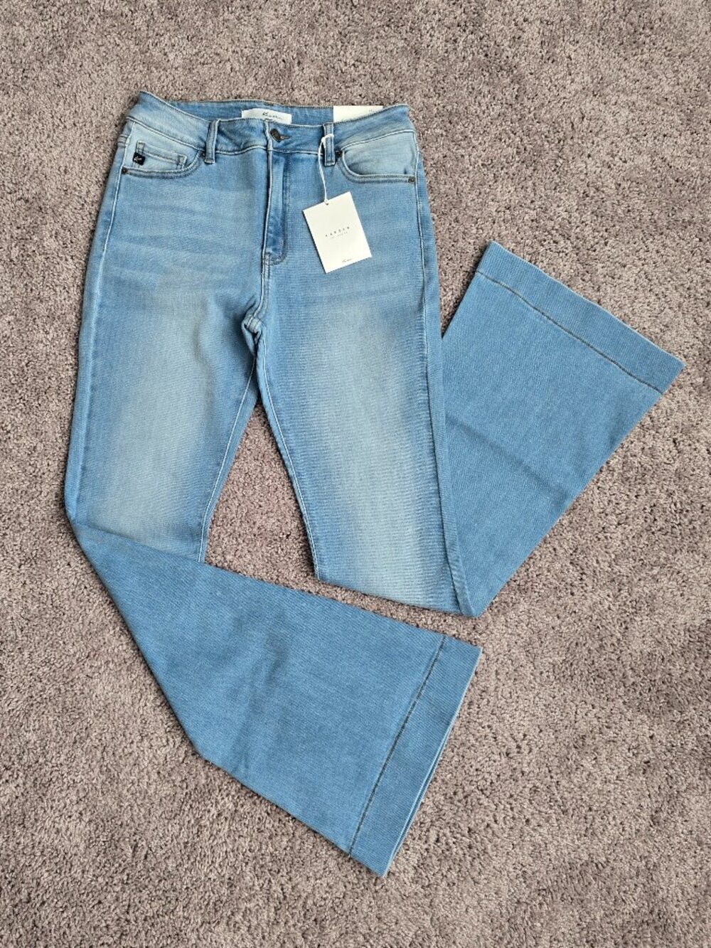 KanCan Roxanne High Rise Flare Jeans Womens 11/29 Light Wash New Western Stretch